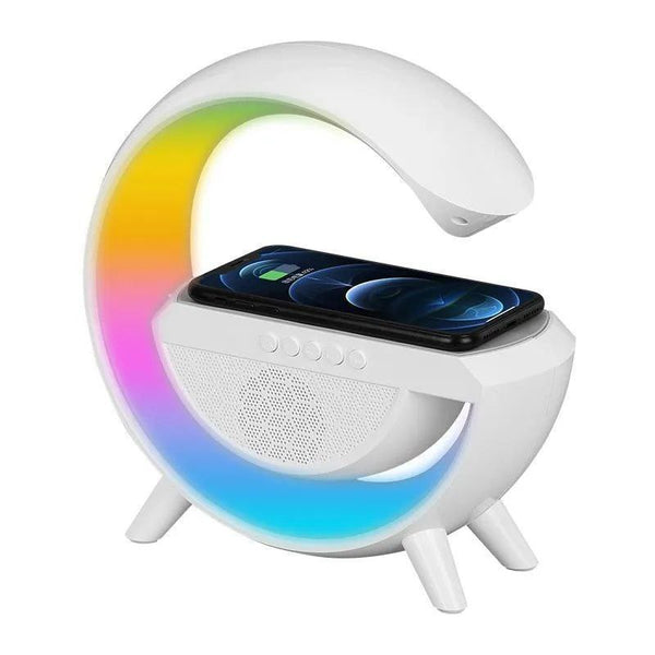 Wireless Charging LED Speaker: Portable Bluetooth Speaker with Built-in Wireless Charger and Ambient LED Lights